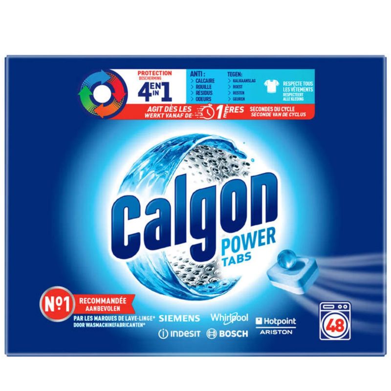 Anticalcaire lave-linge poudre 4 en 1Calgon - boîte de 48 doses