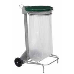 Support sacs poubelle tri sélectif 110 L Rossignol vert