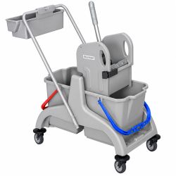 Chariot de ménage 2 seaux avec presse à mâchoires
