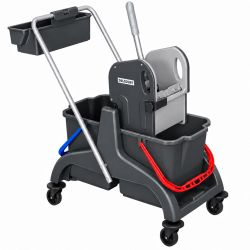 Chariot de ménage 2 seaux avec presse à mâchoires