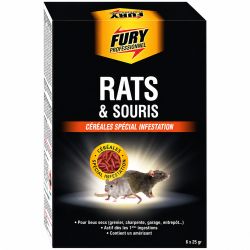 Raticide Souricide Fury - boite d'appât avec 6 sachets