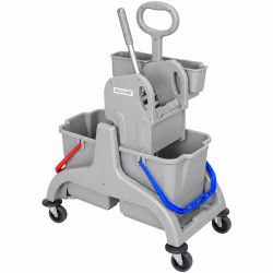 Chariot de ménage 2 seaux avec presse à mâchoires 2x18 L