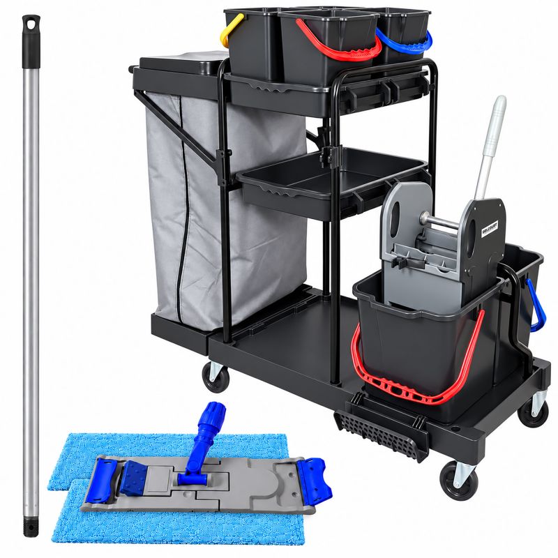 Kit chariot de ménage complet 6 seaux