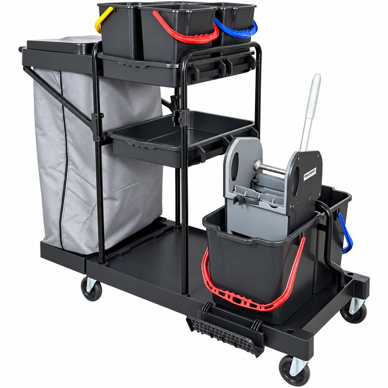 Kit chariot de ménage complet 6 seaux