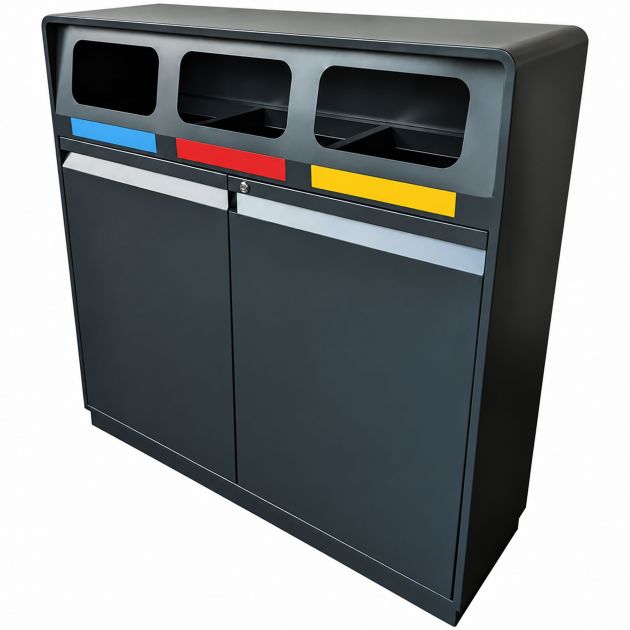 Poubelle de tri sélectif extérieure 120L 3 flux
