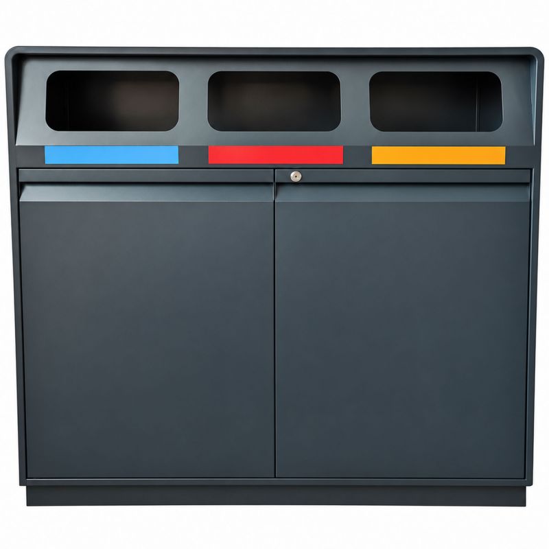 Poubelle de tri sélectif extérieure 120L 3 flux