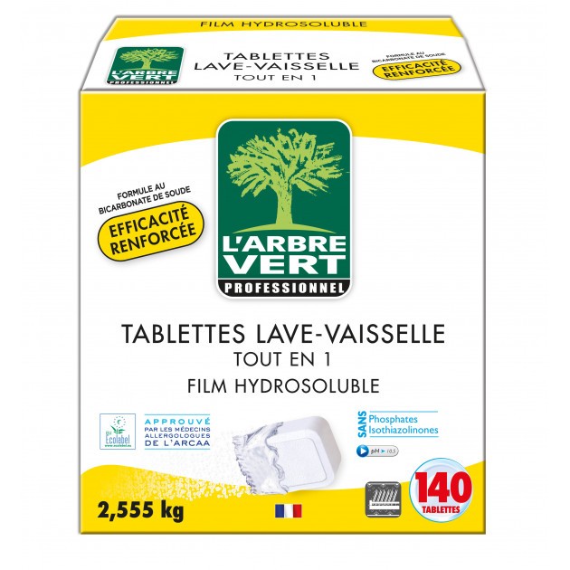 Pastilles lave-vaisselle tout en 1 concentrées Ecolabel - 2,4 kg