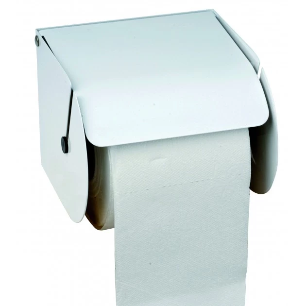 Distributeur de papier toilette mural 1 rouleau en acier blanc