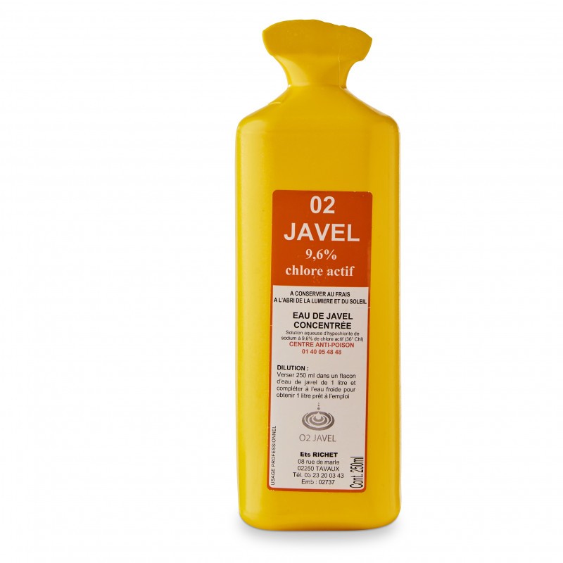 Lot 6 bidons 2L eau de Javel 2,6 % de chlore actif 9° CHL