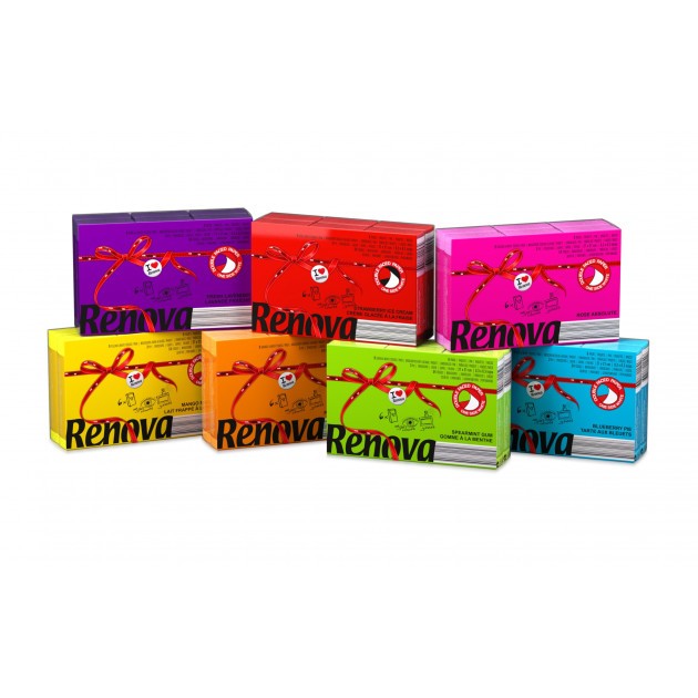 Mouchoir jetable coloré et parfumé boîte distributrice de 80 Color RedLabel Maxi Renova - lot de 16