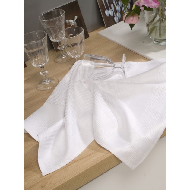 Torchon microfibre blanc - lot de 6