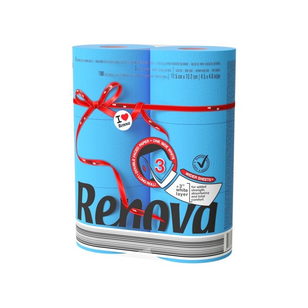 Papier toilette multicolore RENOVA Bleu Papier toilette multicolore RENOVA Bleu
