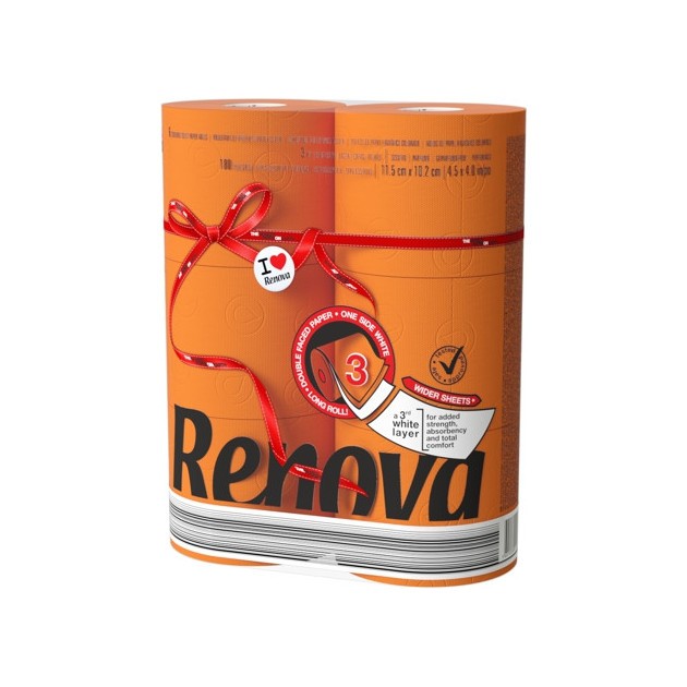 Papier toilette multicolore RENOVA Orange Papier toilette multicolore RENOVA Orange