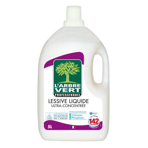 Lessive liquide textile ultra concentrée Écolabel bidon de 5 L L'Arbre Vert