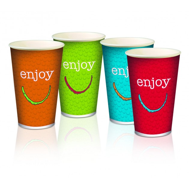 Gobelets en carton double paroi 30 cl Enjoy - Plusieurs coloris