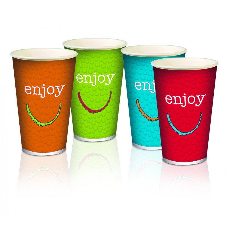 Gobelets en carton double paroi 30 cl Enjoy - Plusieurs coloris