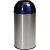 Poubelle ronde de tri sélectif en inox 40 L Open Dome Probbax BLEU