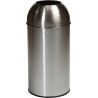 Poubelle ronde de tri sélectif en inox 40 L Open Dome Probbax SATINE