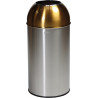 Poubelle ronde de tri sélectif en inox 40 L Open Dome Probbax JAUNE