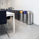 Poubelle ronde de tri sélectif en inox 40 L Open Dome Probbax ILLUSTRATION