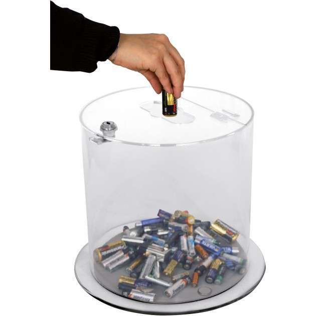Collecteur de pile en plexiglas Probbax 12L Illustration piles