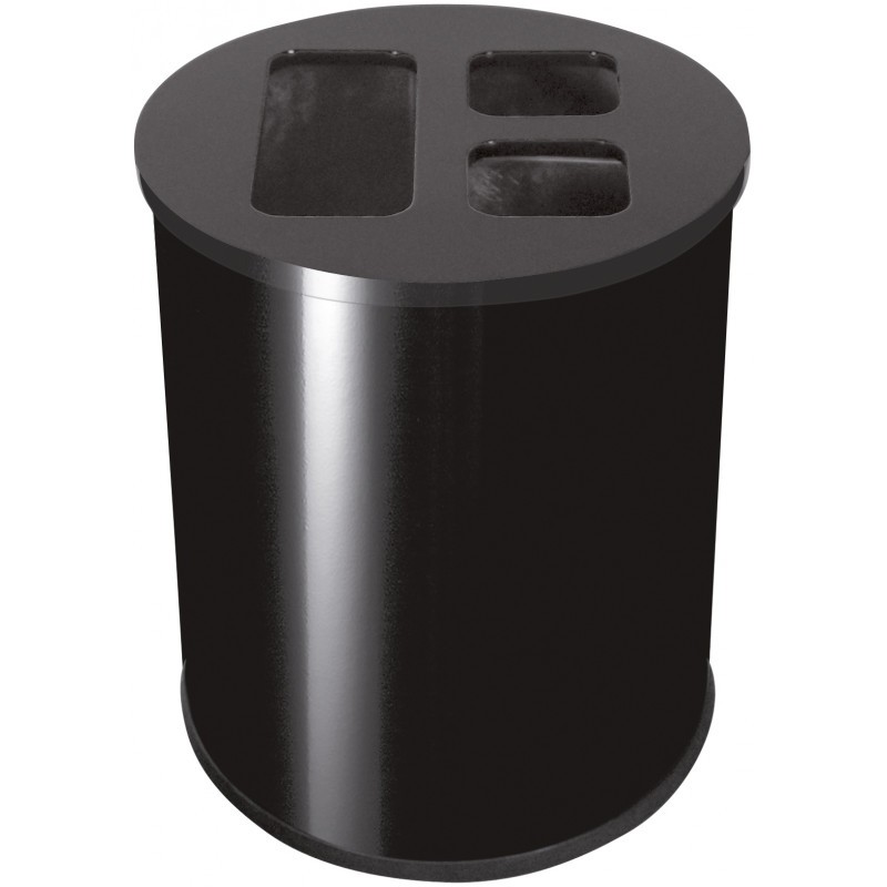 Collecteur de tri sélectif noir 40 L 3 compartiments Probbax Noir