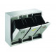 Poubelle de tri sélectif en inox avec compartiments 3 x 8 L Ouverture
