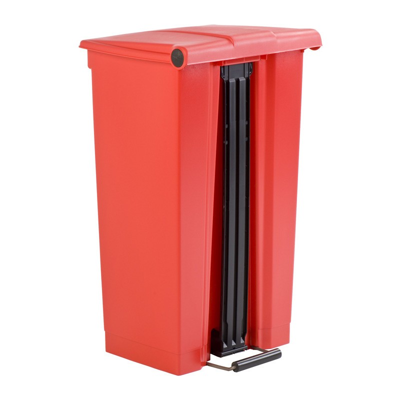 Collecteur 87 L Step-On Classic Rubbermaid- rouge derrière Collecteur 87 L Step-On Classic Rubbermaid- rouge derrière