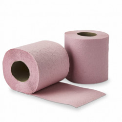 Rouleau papier toilette 2 plis ouate rose 200 feuilles - lot de 108