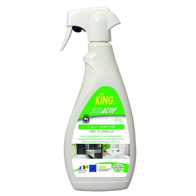 Spray détergent désinfectant 5 en 1 Ecocert 750 ml ECO ACTIF King