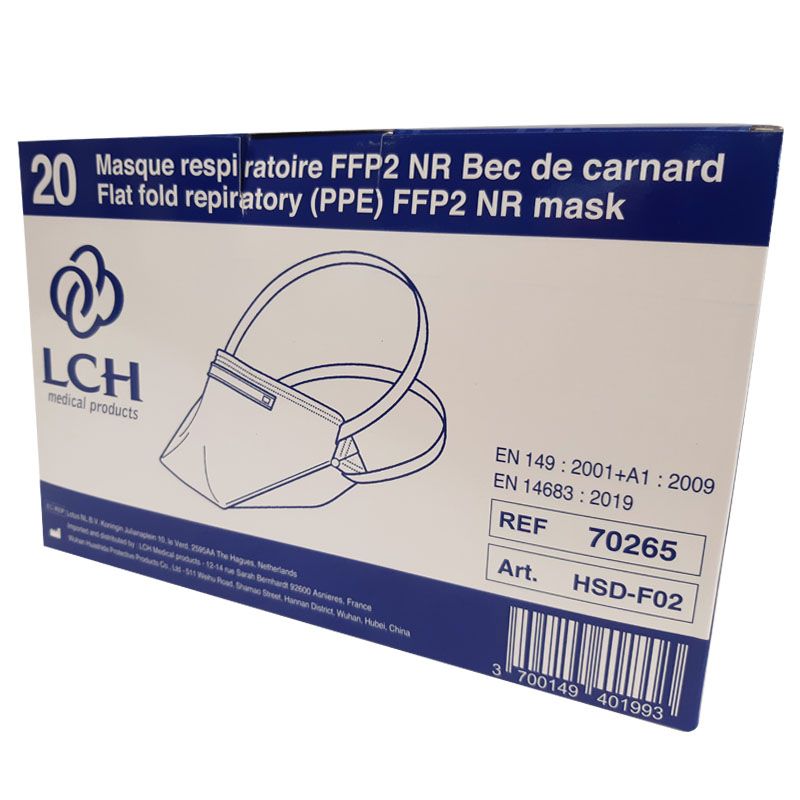 Masque de protection respiratoire FFP2 - Bec de canard - Blanc