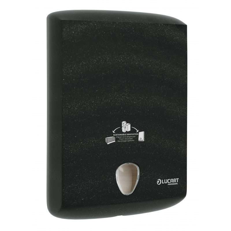 Distributeur d'essuie-mains pliés Ecolabel noir EcoNatural Lucart Distributeur d'essuie-mains pliés Ecolabel noir EcoNatural Lucart