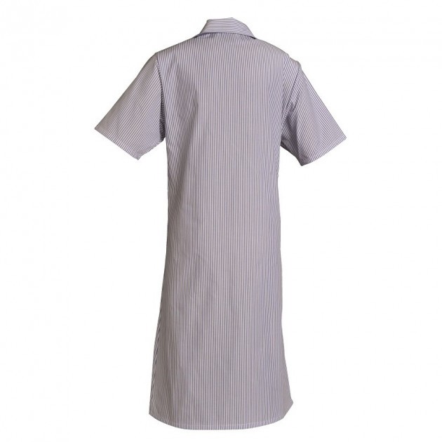 Blouse de travail manches courtes polycoton rayé bleu