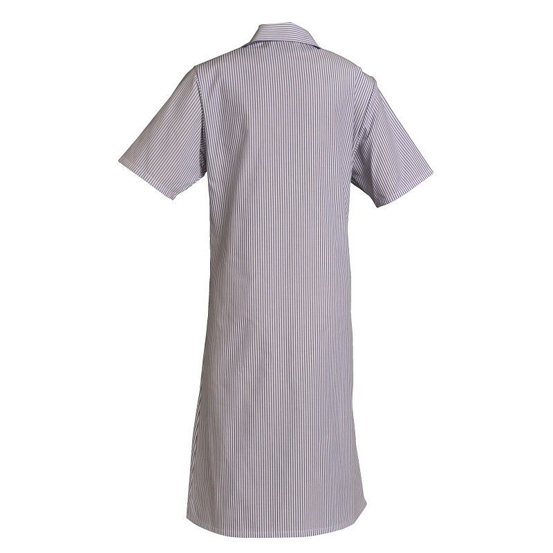 Blouse de travail manches courtes polycoton rayé bleu