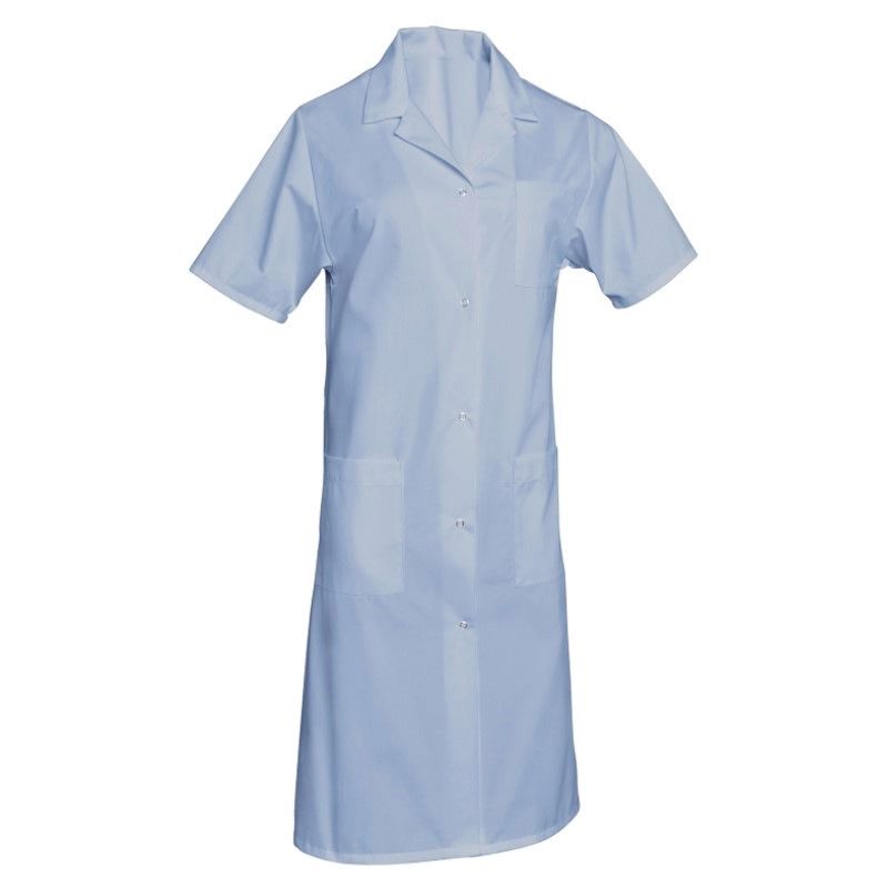 Blouses femmes polycoton manches courtes bleu clair