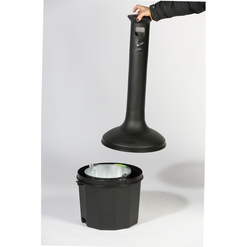 Cendrier extérieur sur pied 10 L en plastique ignifugé Probbax Cendrier extérieur sur pied 10 L en plastique ignifugé Probbax