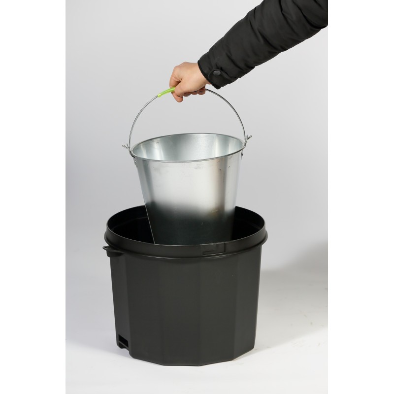 Cendrier En Fer Galvanisé Avec Couvercle – Petit Seau Métallique Portable Pour Intérieur/extérieur, Bureau, Terrasse