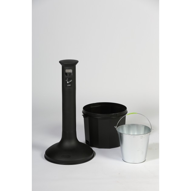 Cendrier extérieur sur pied 10 L en plastique ignifugé Probbax Cendrier extérieur sur pied 10 L en plastique ignifugé Probbax