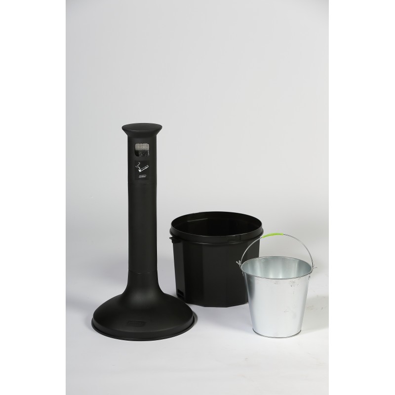 Cendrier extérieur sur pied 10 L en plastique ignifugé Probbax Cendrier extérieur sur pied 10 L en plastique ignifugé Probbax