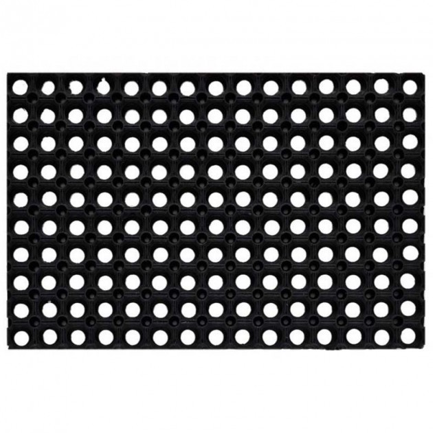 Tapis caillebotis en caoutchouc naturel noir 23 mm Tapis caillebotis en caoutchouc naturel noir 23 mm