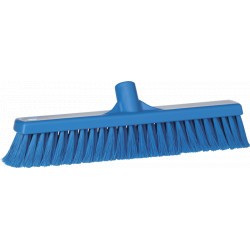 Balai brosse souple fleuré HACCP 400 mm bleu