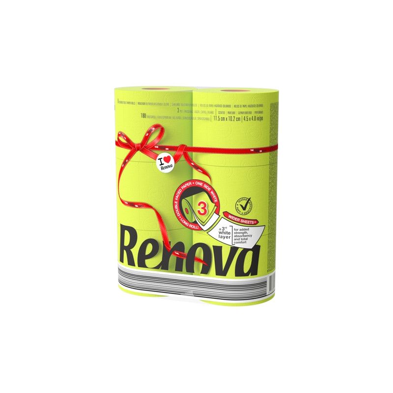 2+1 GRATUIT Papier toilette couleur parfumé 3 plis Red Label Maxi Renova - lot de 36 rouleaux