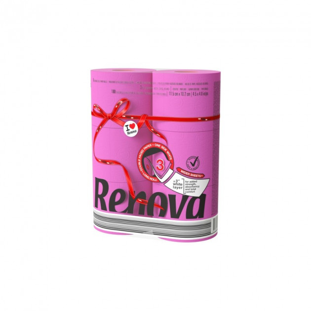 2+1 GRATUIT Papier toilette couleur parfumé 3 plis Red Label Maxi Renova - lot de 36 rouleaux