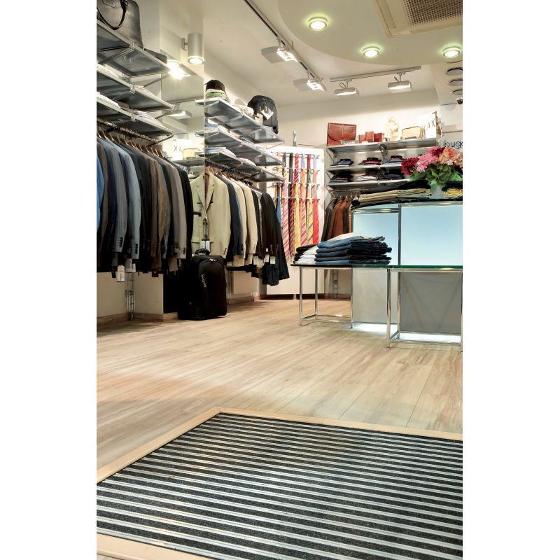 Tapis insert textiles avec structure en aluminium à la découpe sur mesure