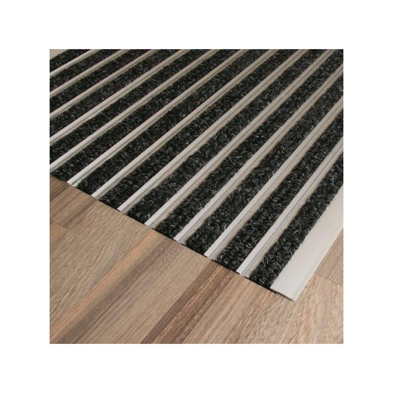 Tapis insert textile avec rampes en aluminium normes PMR ERP à la découpe sur mesure