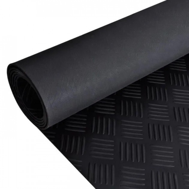 Tapis caoutchouc diamant 3 mm noir rouleau 1000 x 150 cm