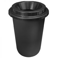 Poubelle sans contact noire donuts 50 L