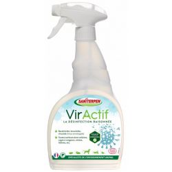 Spray désinfectant virucide 5 en 1 pour animaux EN14476 Viractif 750 ml
