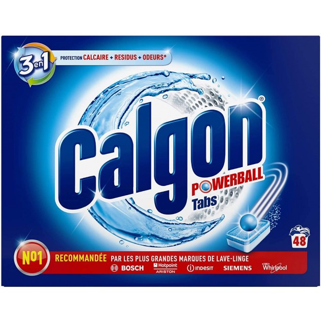 CALGON Lot de 48 Tablettes Anticalcaire Hygiene Plus pour le Lave-Linge :  : Epicerie