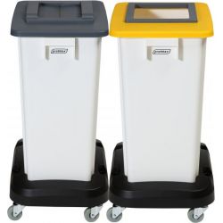 Chariot sur roues pour poubelle de tri sélectif